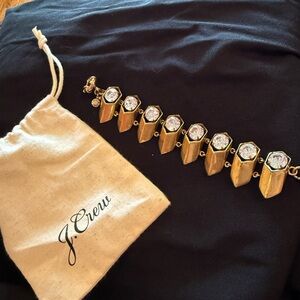 J. Crew Gold Bracelet with Crystal Accents